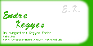 endre kegyes business card